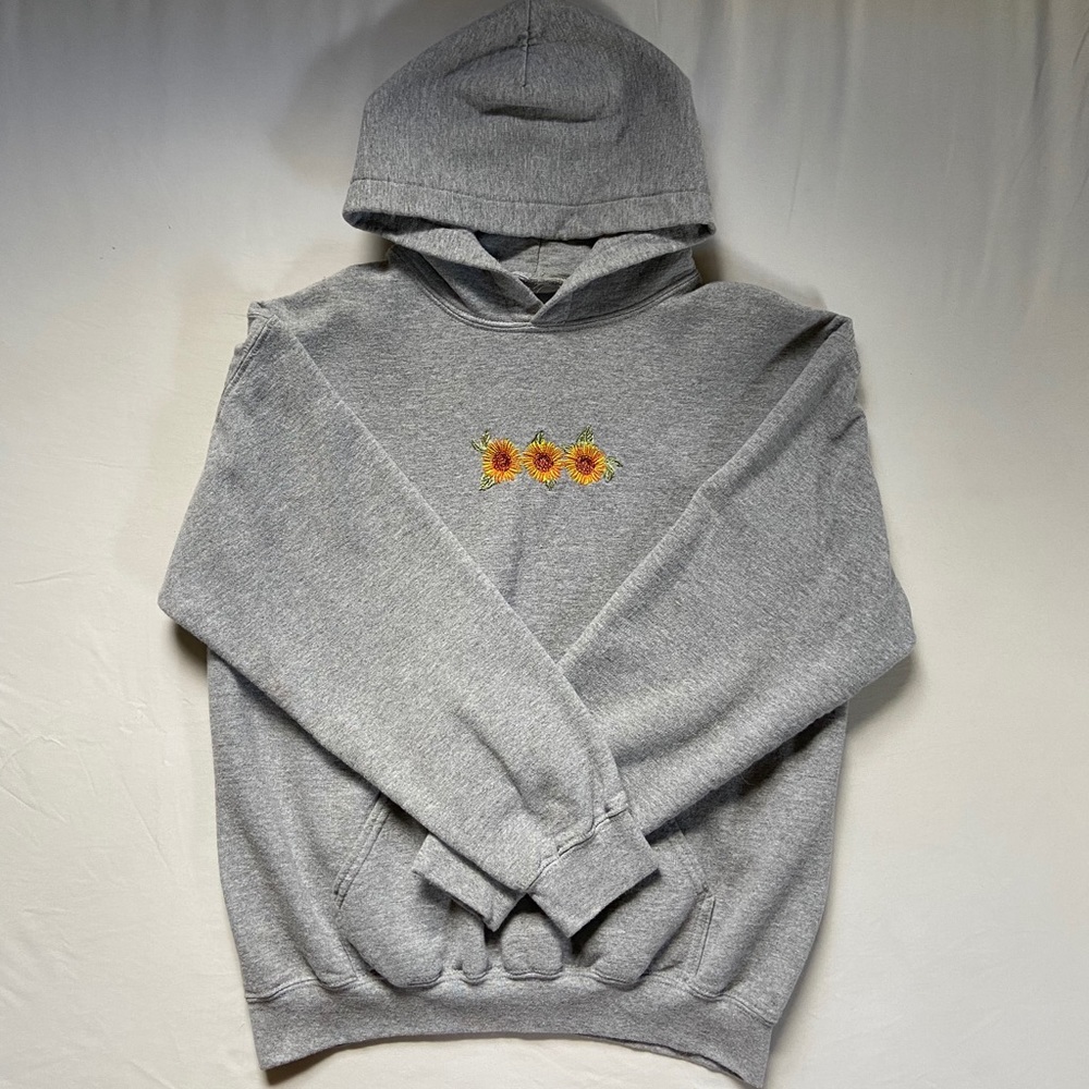 Forever 21 Sunflower Embroidered Hoodie